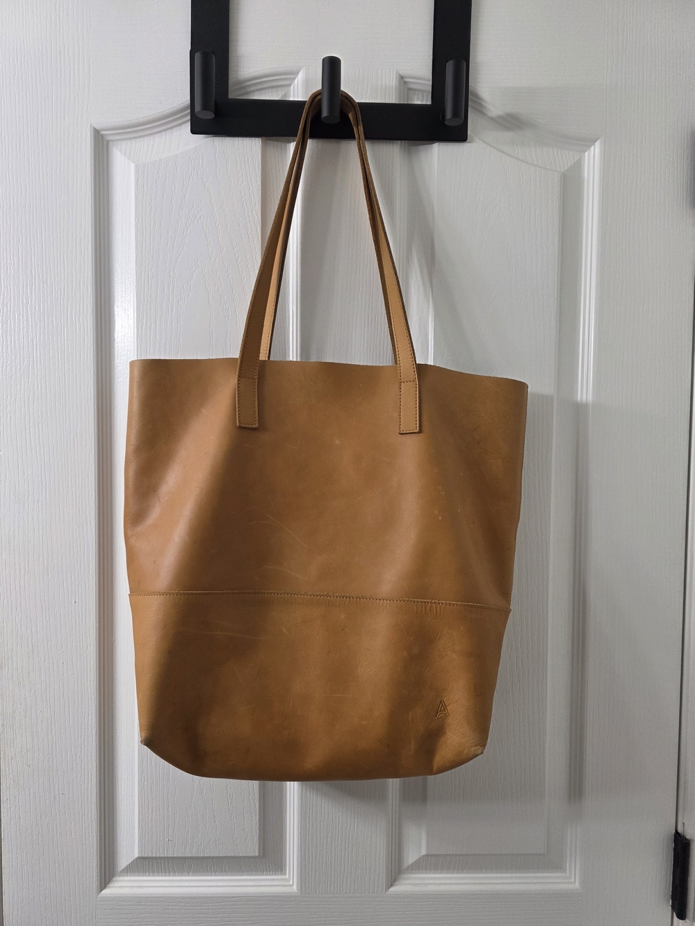 Able Cognac Mamuye Leather Tote with Interior Slip Pocket